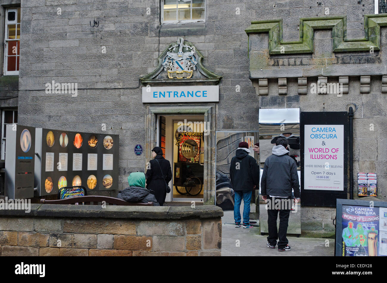 Ingresso alla Camera Obscura in Edinburgh Foto Stock