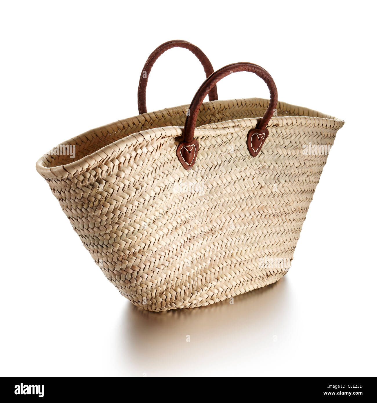 Vimini shopping bag borsa da spiaggia Foto Stock