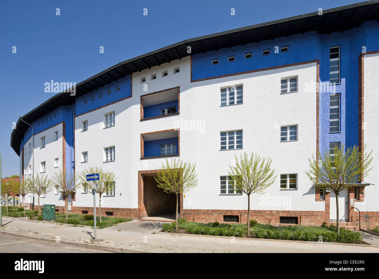 Berlino, Großsiedlung Britz (Hufeisensiedlung) von Bruno Taut Foto Stock