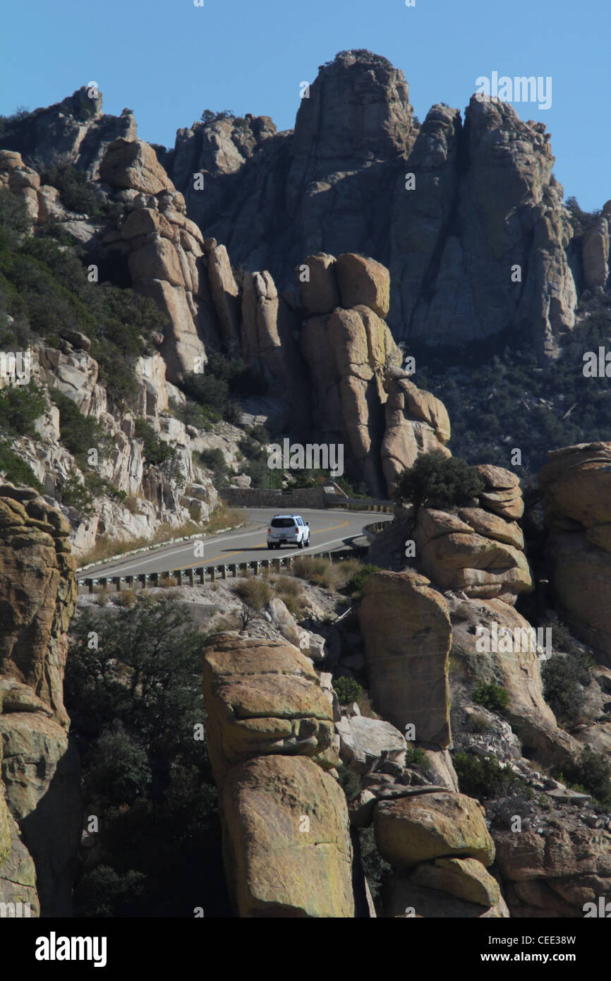 Catalina autostrada affioramenti di roccia Mount Lemmon Tucson in Arizona Foto Stock