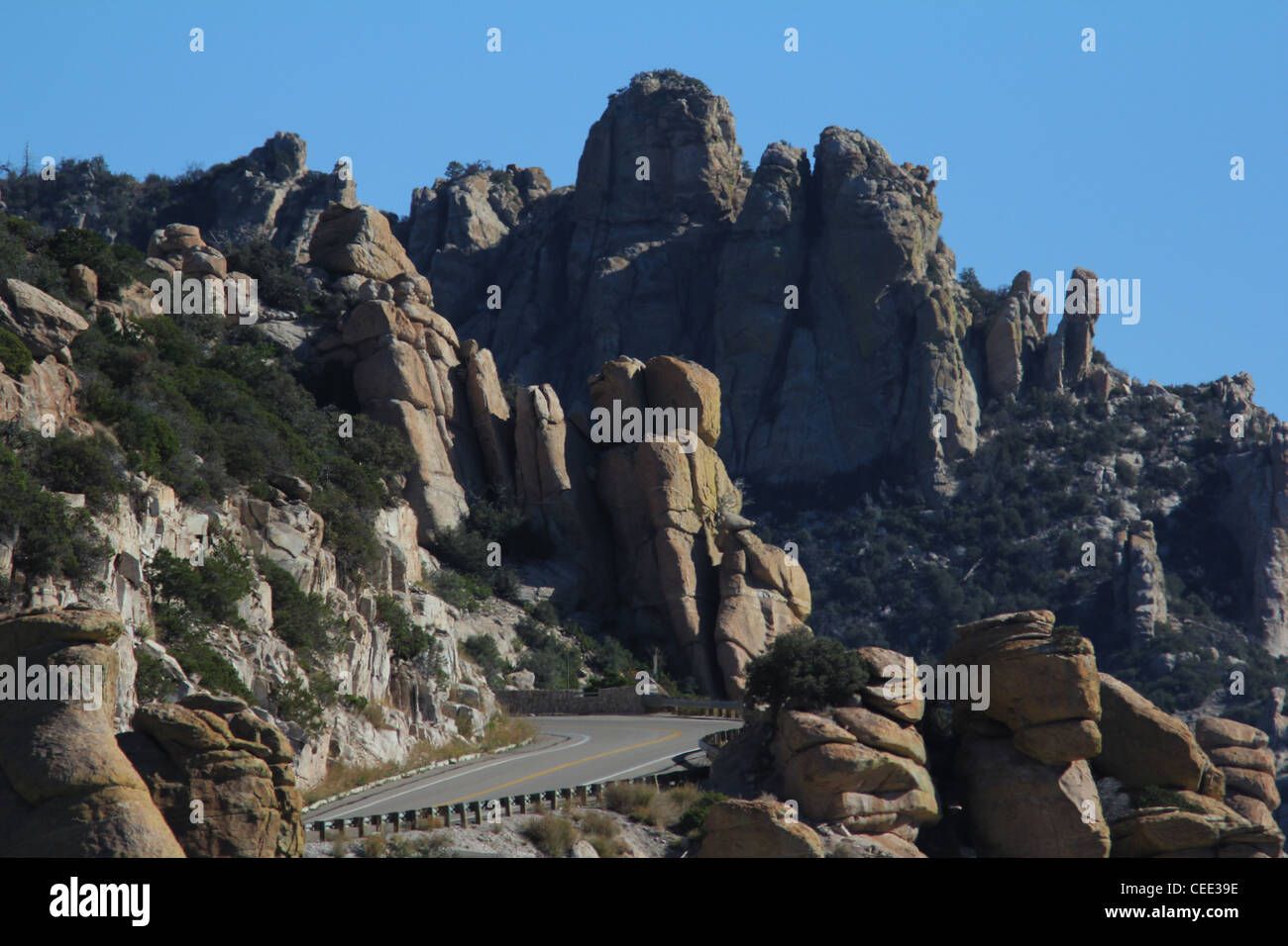 Catalina autostrada affioramenti di roccia Mount Lemmon Tucson in Arizona Foto Stock