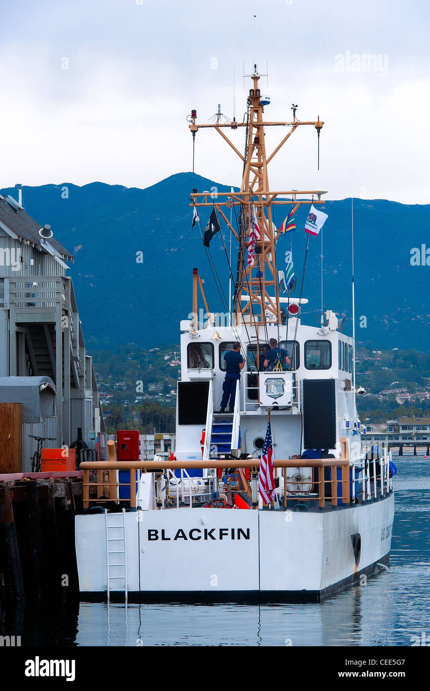 Blackfin, Porto imbarcazione di pattuglia al Santa Barbara marina. Foto Stock