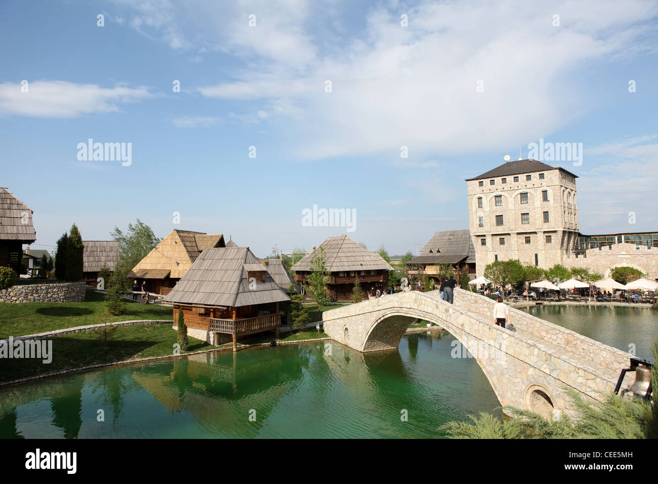 Stanisici etno villaggio in Bosnia Foto Stock