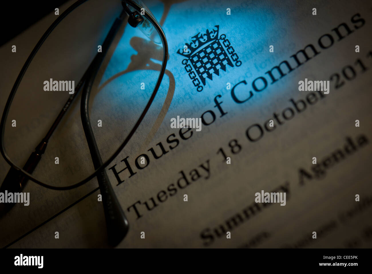 La House of Commons - Ordine di carta Foto Stock