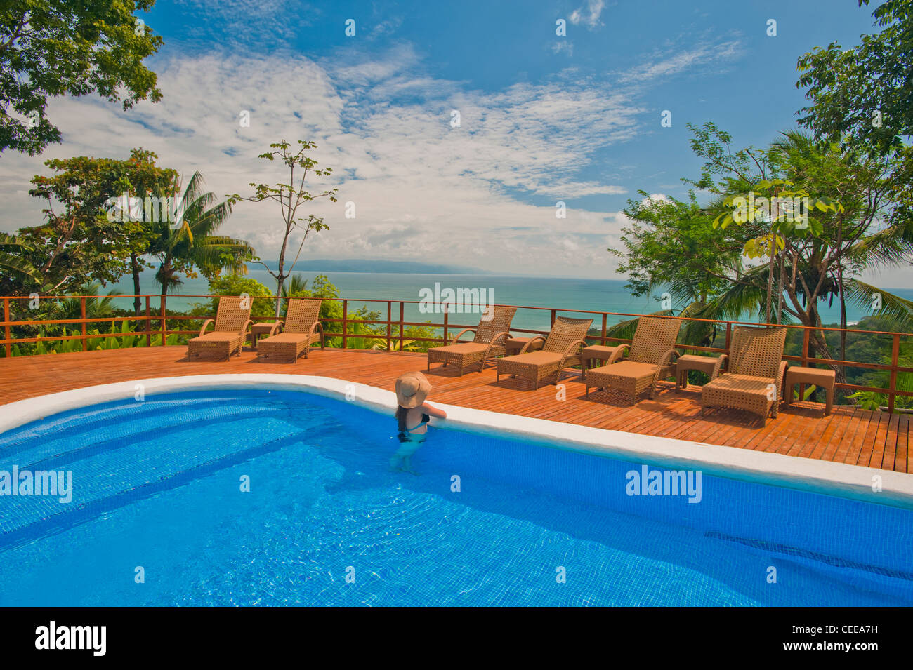 La piscina a Lapa Rios Resort, Costa Rica. Foto Stock