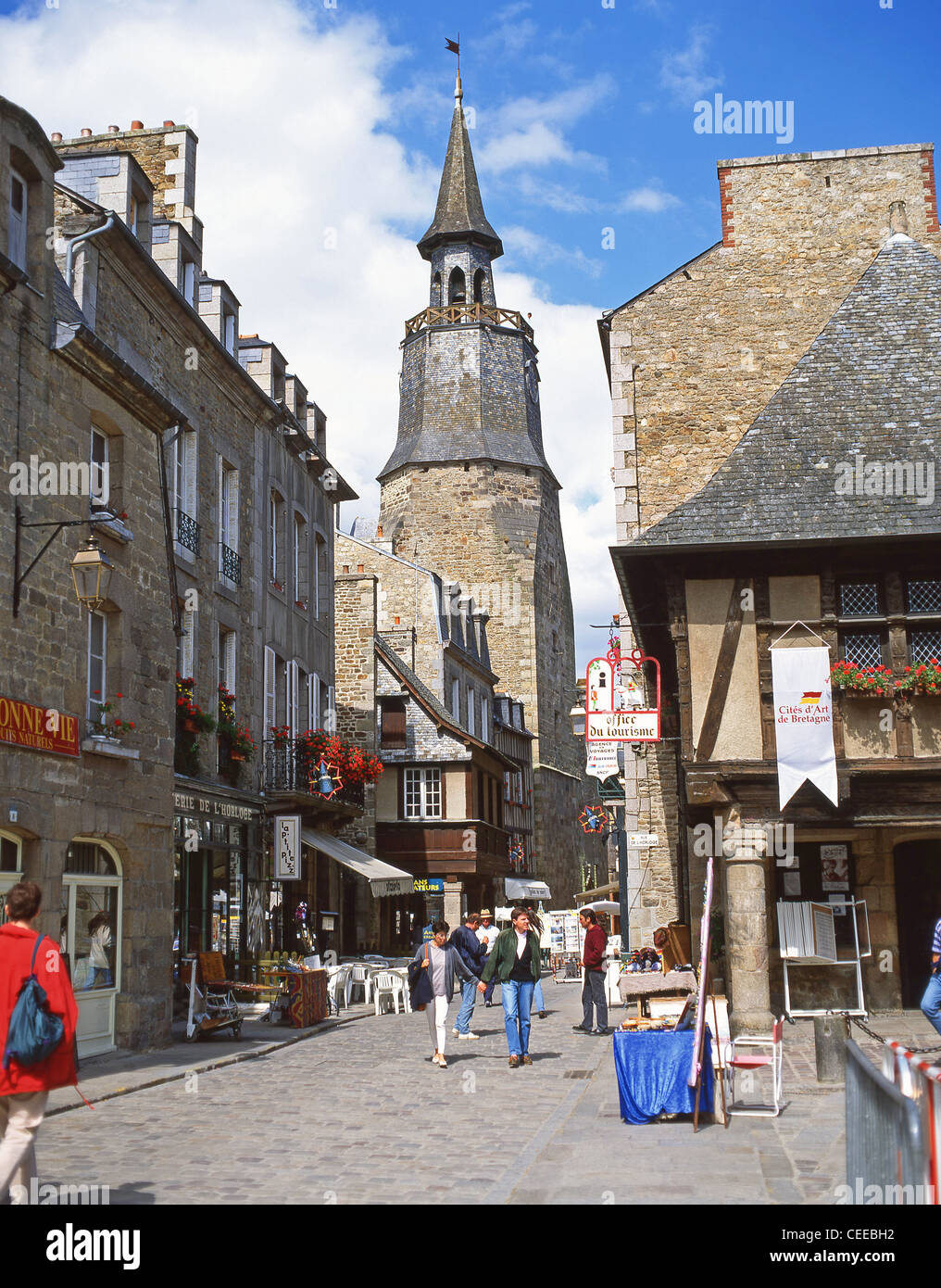 Tour de L'Horloge, rue de l'Horloge, Dinan, Côtes-d'Armor Bretagna, Francia Foto Stock