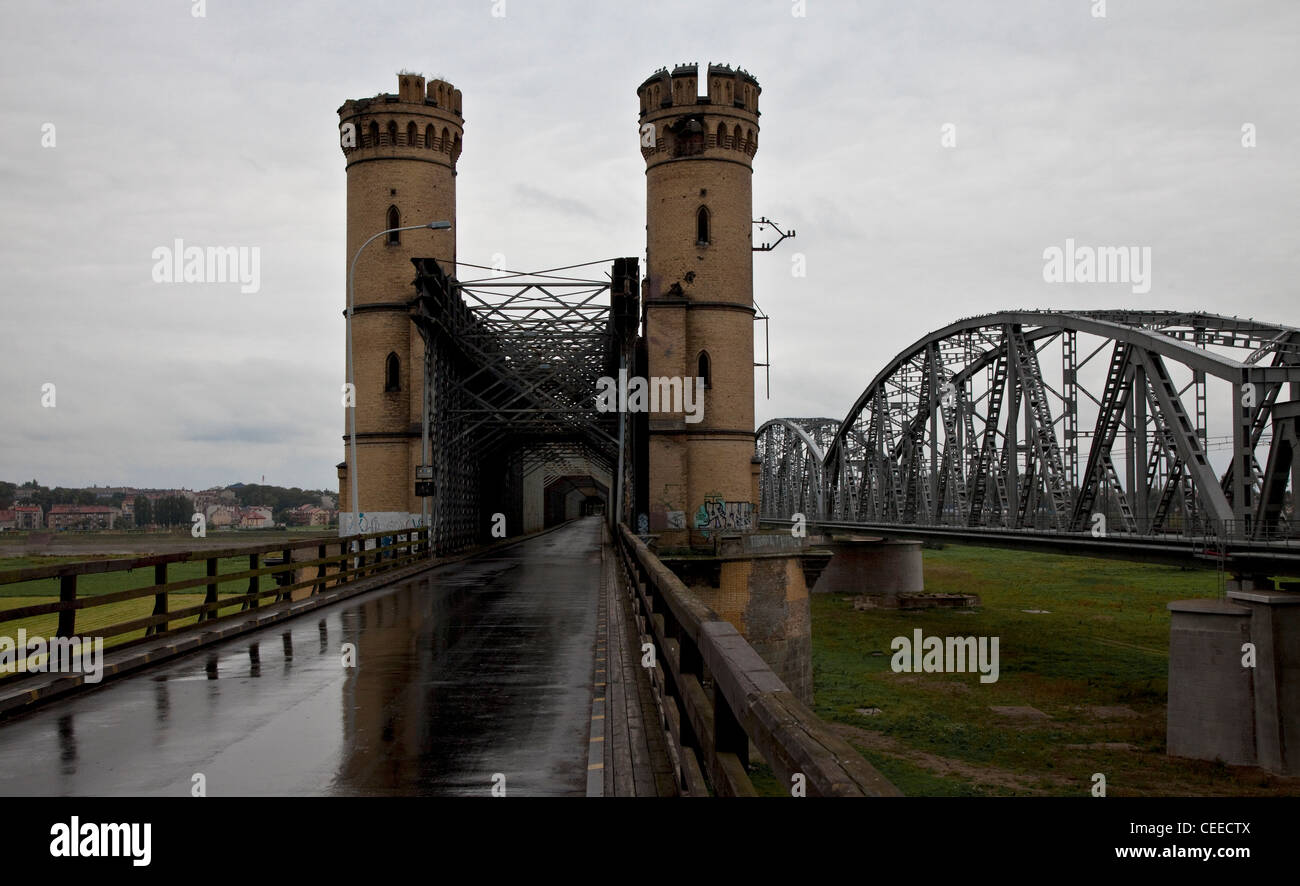 Dirschau/Tczew, alte Weichselbrücke Foto Stock