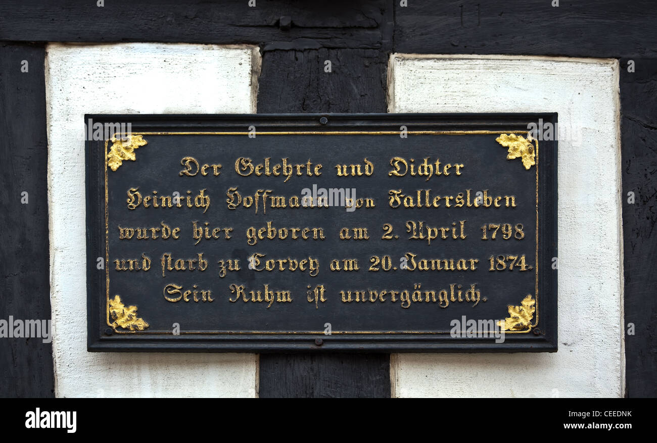 Wolfsburg-Fallersleben, Hoffmannhaus Foto Stock