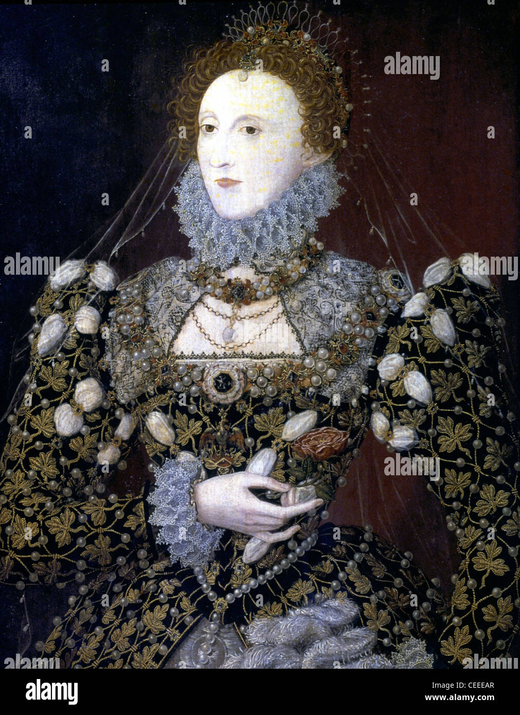 Nicholas Hilliard Elisabetta I regina d Inghilterra e Irlanda 1575 Foto Stock
