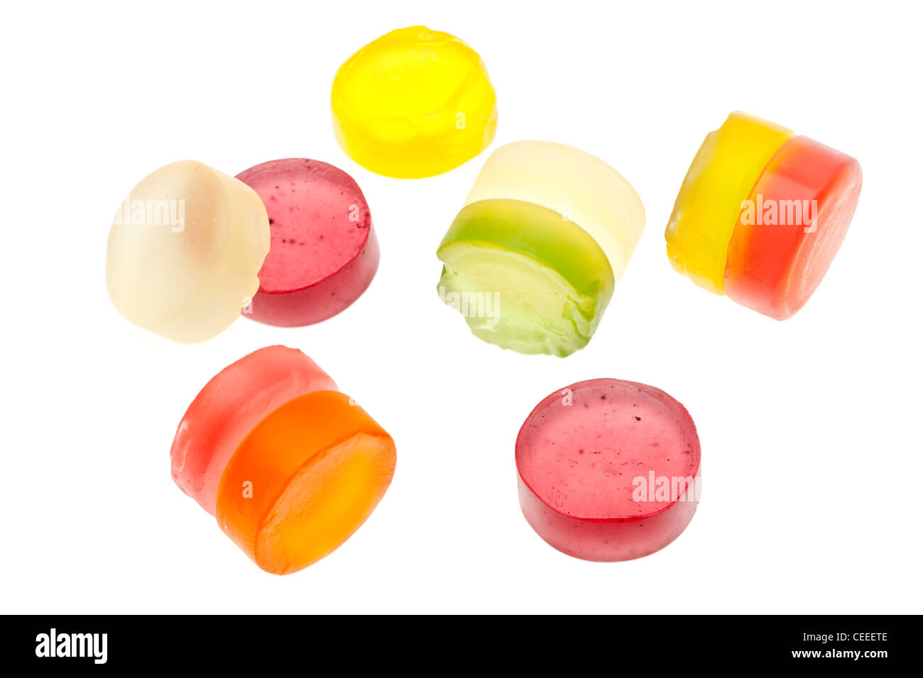 Pila di vini dolci di gomma Foto Stock