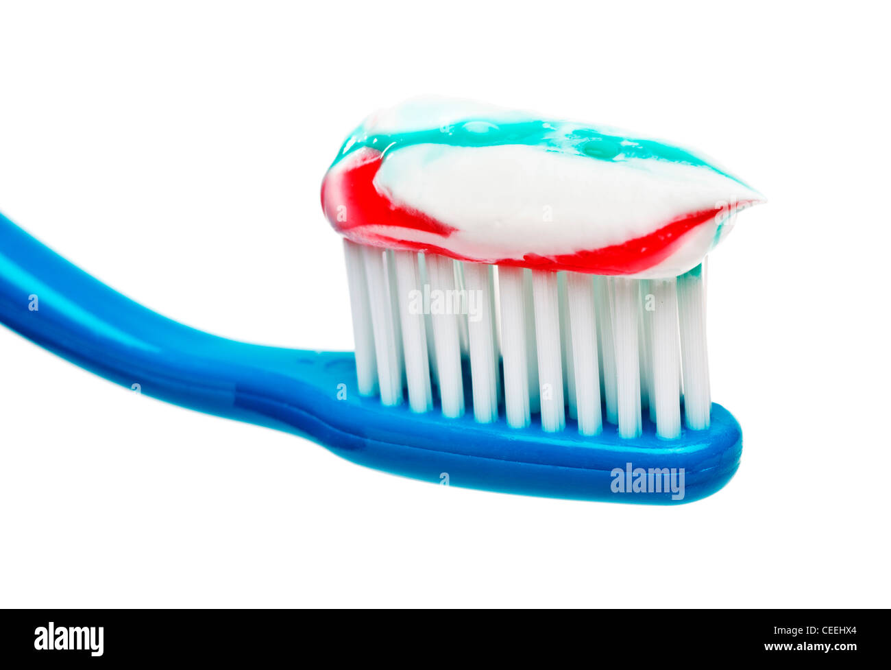 Spazzolino da denti con dentifricio Foto Stock