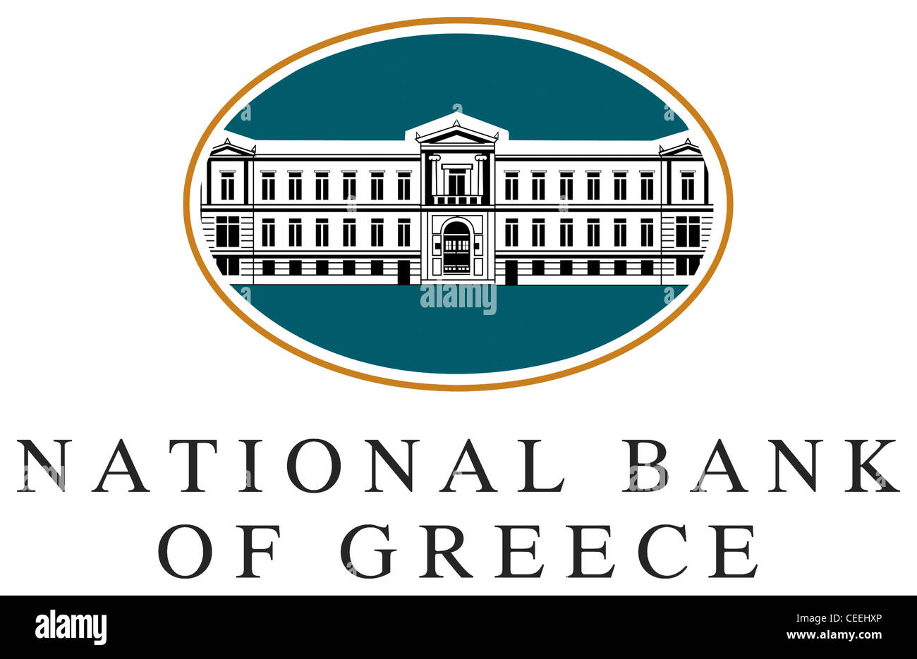 Logo della Banca nazionale di Grecia NBG con sede in Atene. Foto Stock