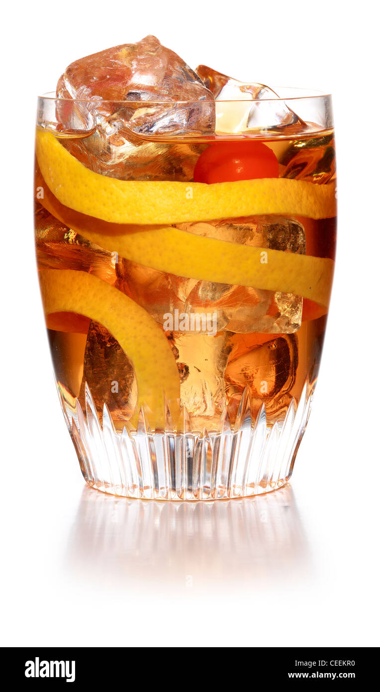 Le bevande alcoliche in vecchio stile cocktail Foto Stock