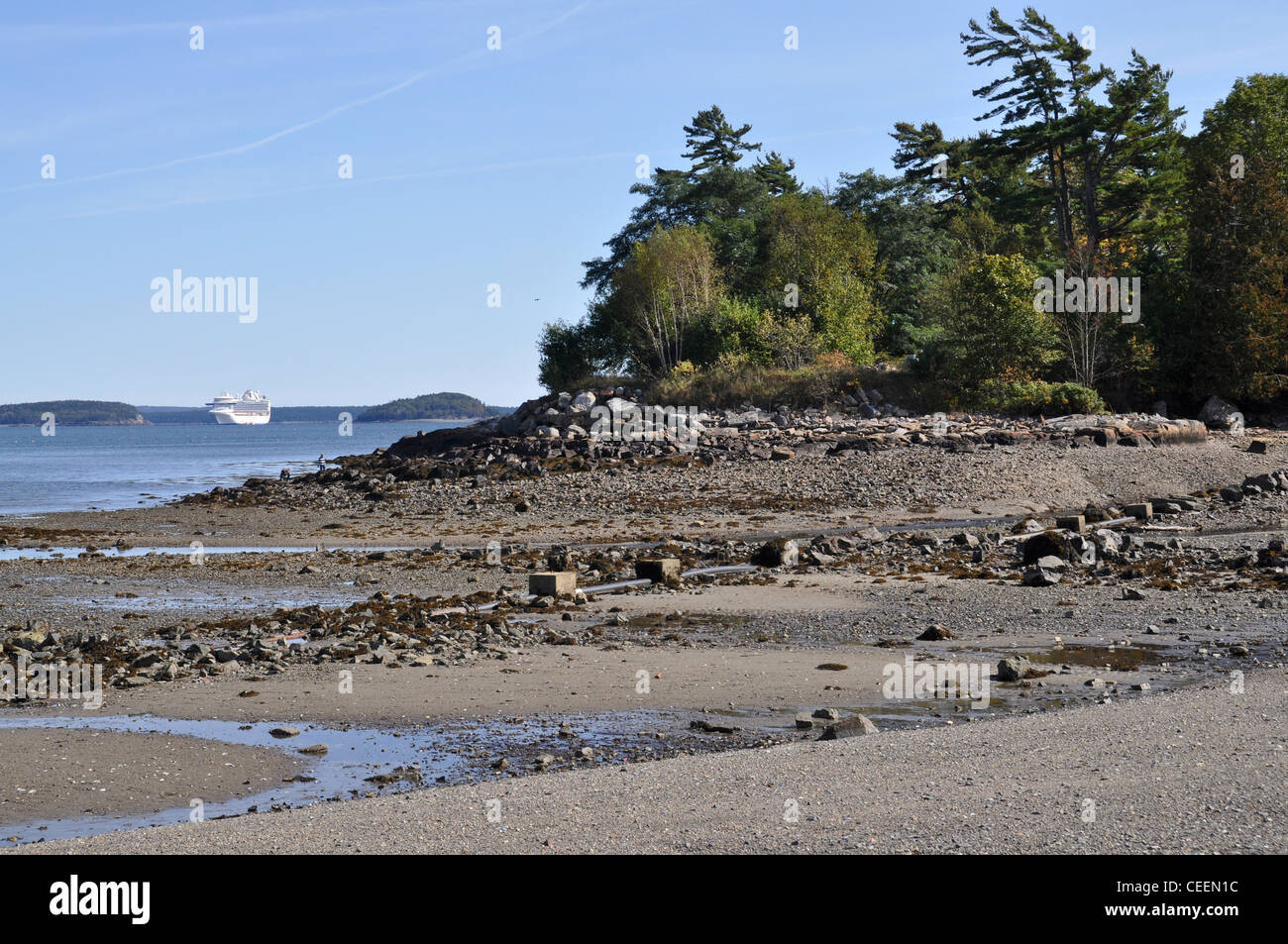 Vista sulla baia di Francese, Parco Nazionale di Acadia, isola di Mount Desert, Maine, Stati Uniti d'America Foto Stock