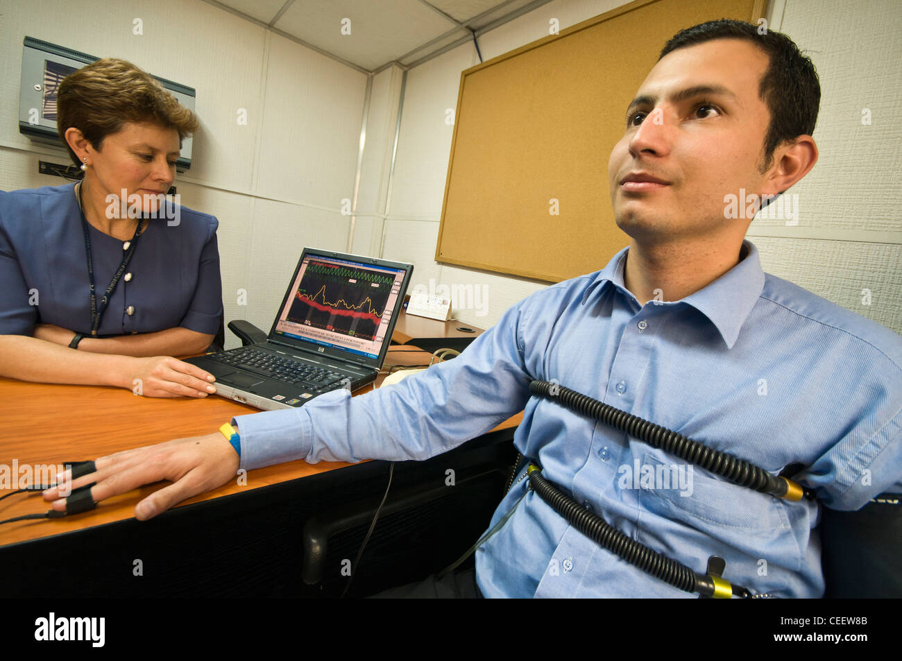 Le guardie di sicurezza al lavoro intorno a Bogotà, Columbia Foto Stock