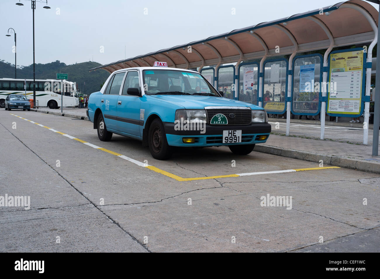 Dh Tai O LANTAU HONG KONG taxi blu operando l'Isola di Lantau taxi taxi Foto Stock