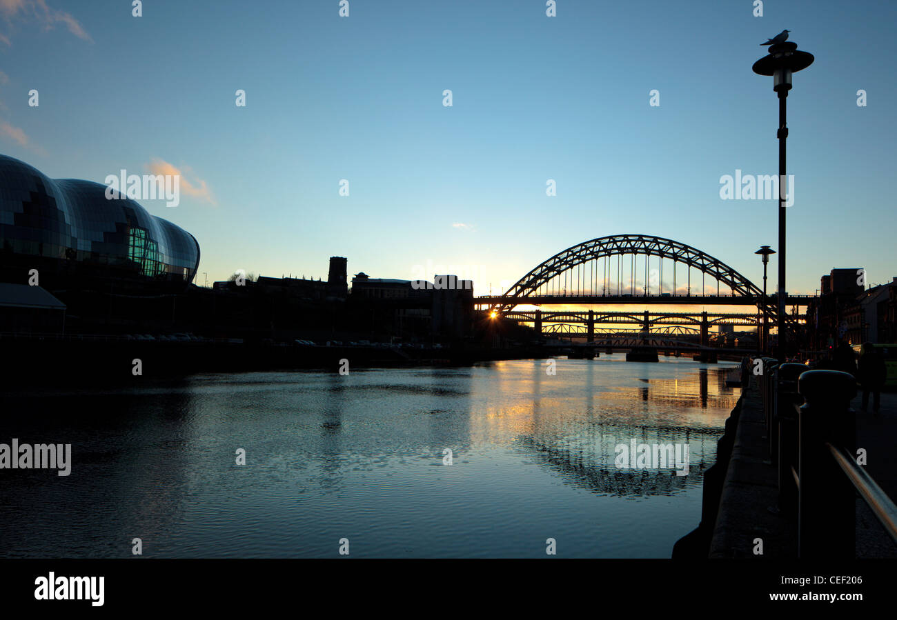Tyne ponti tra Newcastle upon Tyne e Gateshead Northumberland England Regno Unito Foto Stock