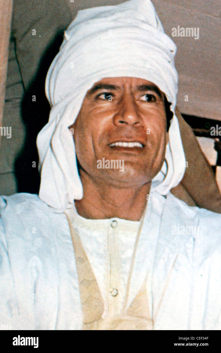 Poster di propaganda del leader libico Muammar al Gheddafi - *19.06.1942 - 20.10.2011. Foto Stock