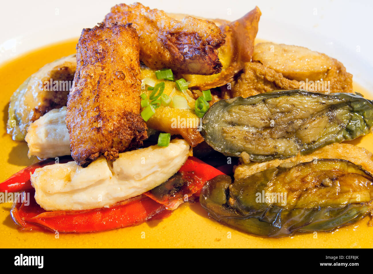 Ampang Yong Tau Foo piatto antipasto da Kuala Lumpur in Malesia Foto Stock