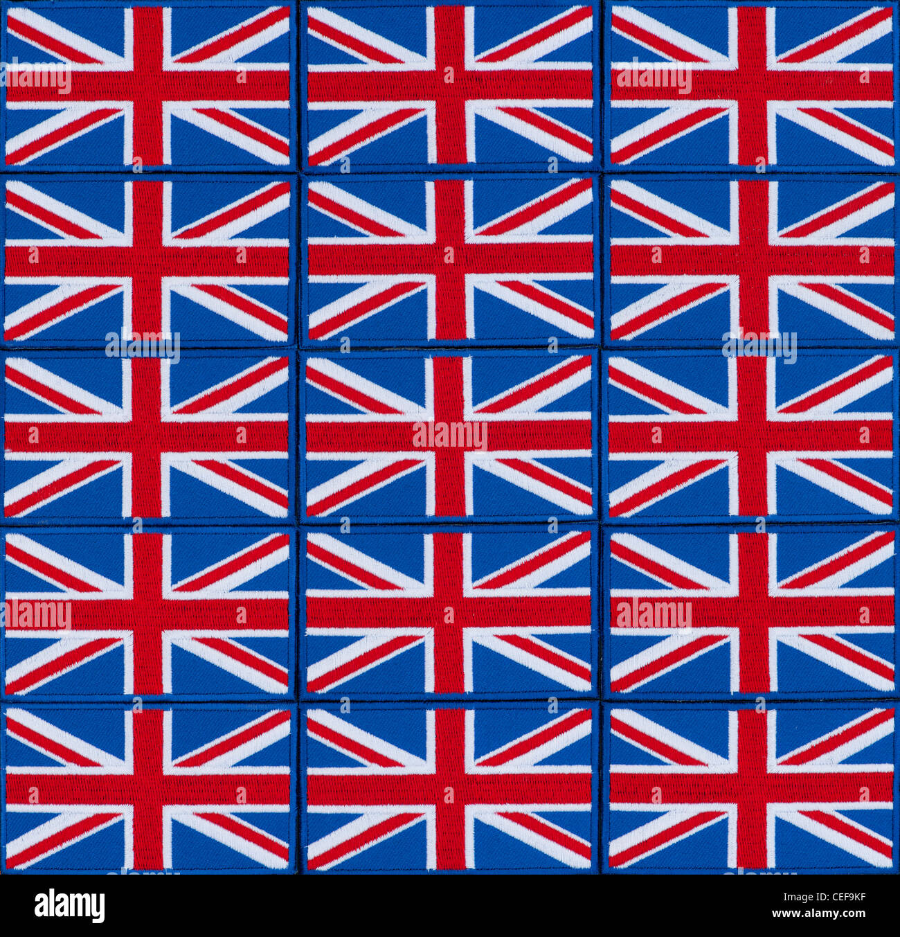 Union Jack flag patch ricamato pattern Foto Stock