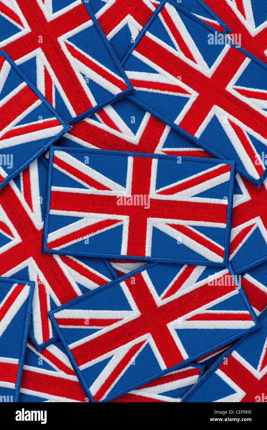 Union Jack flag patch ricamato pattern Foto Stock