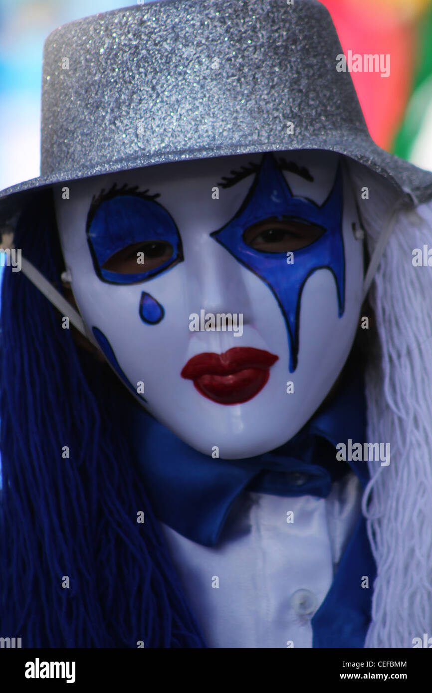 Clown Girl, da parata in Ciudad Vieja, Guatemala Foto Stock