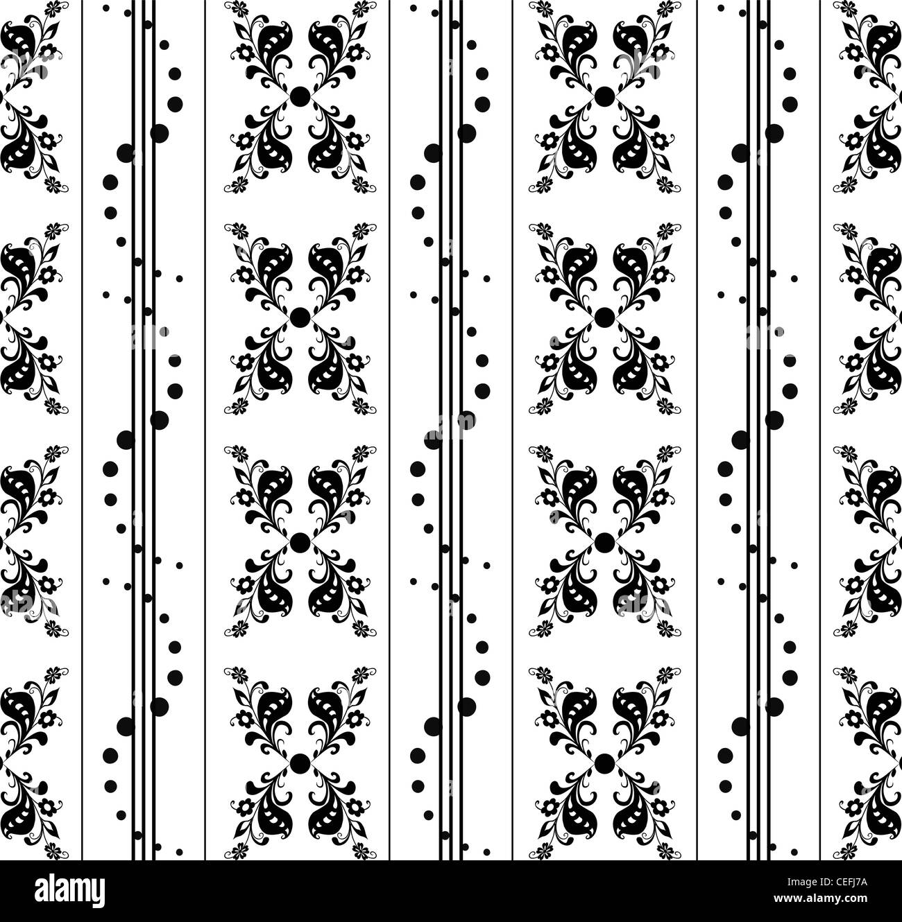 Bellissima seamless motivo floreale con la Polka Dots Foto Stock