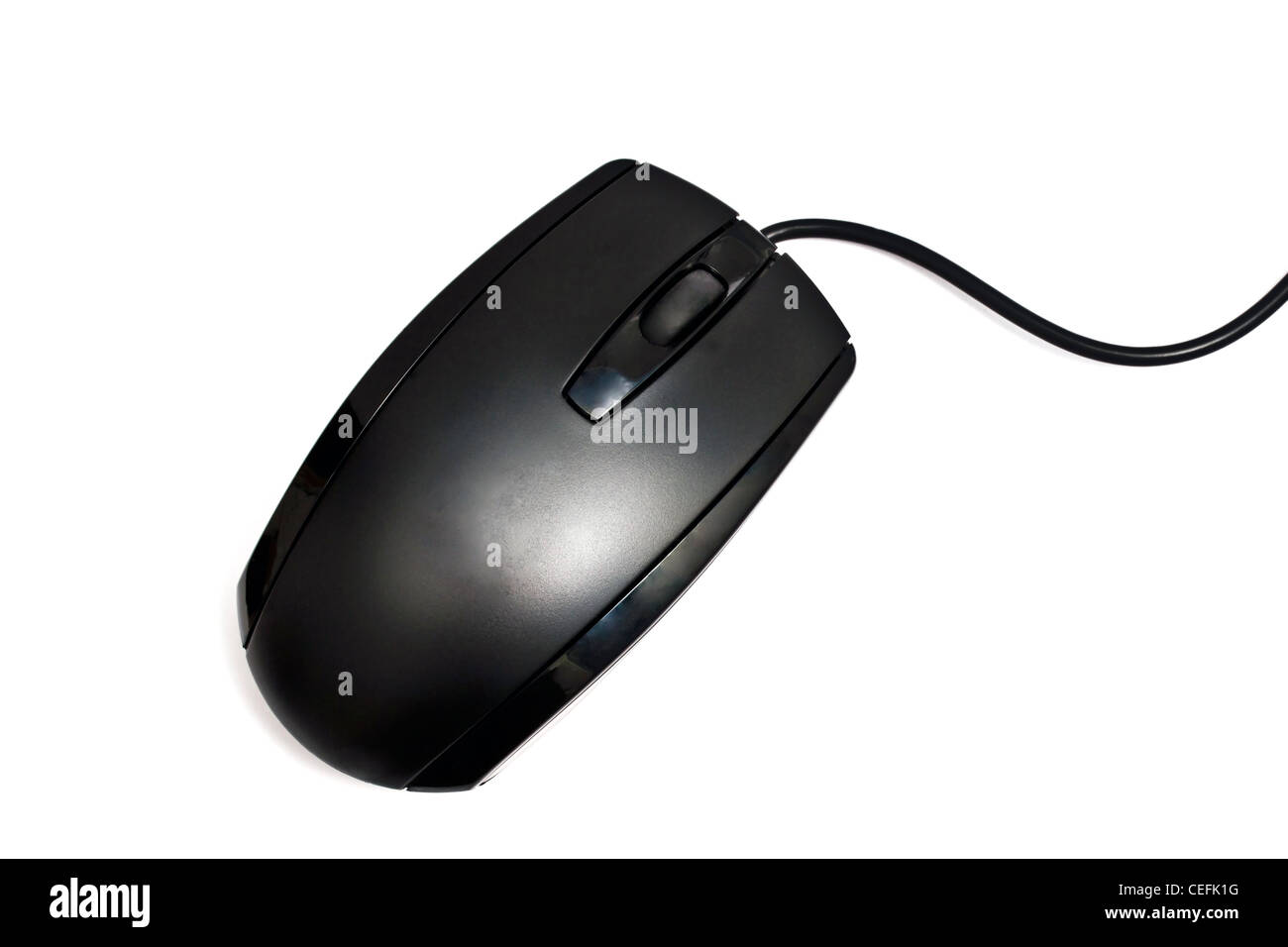 Calcolatore nero mouse isolati su sfondo bianco Foto Stock