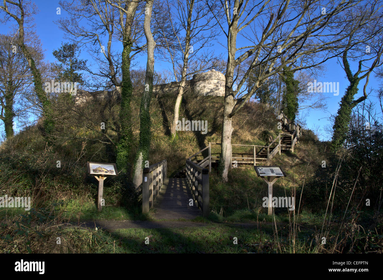 Castell Aberlleiniog Castello.Recentemente ristrutturato, originariamente una Motte e Bailey, vi è stato un forte qui sin dal periodo normanno Foto Stock