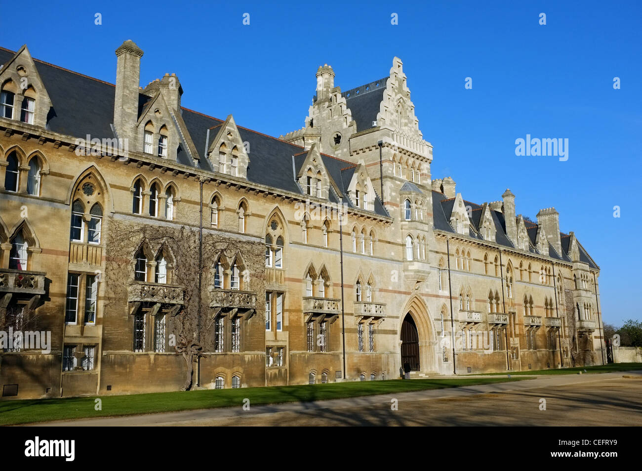 La facciata della Chiesa di Cristo College di Oxford Foto Stock