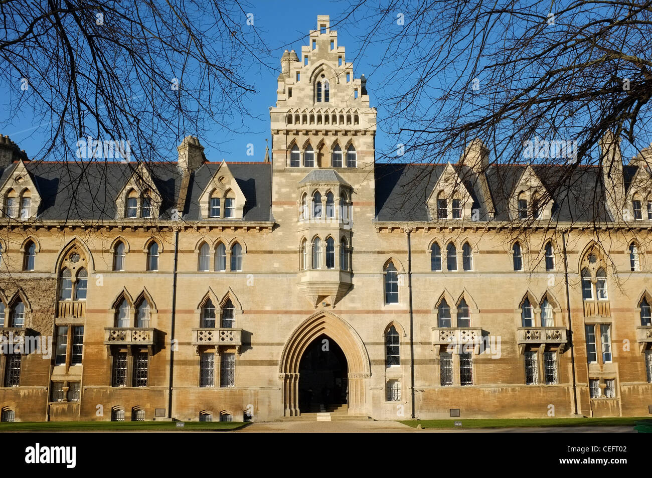La facciata della Chiesa di Cristo College di Oxford Foto Stock