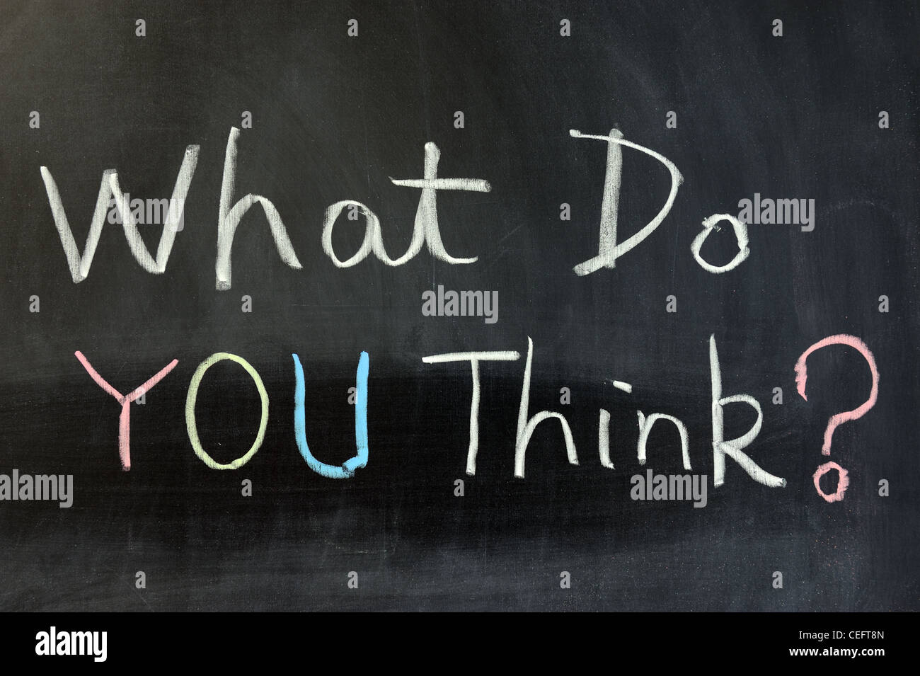 Chalk disegno - Che cosa ne pensi? Foto Stock