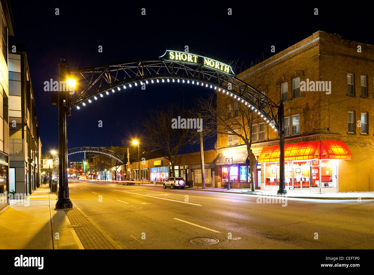 Corto a nord (High Street) a Columbus Ohio Foto Stock