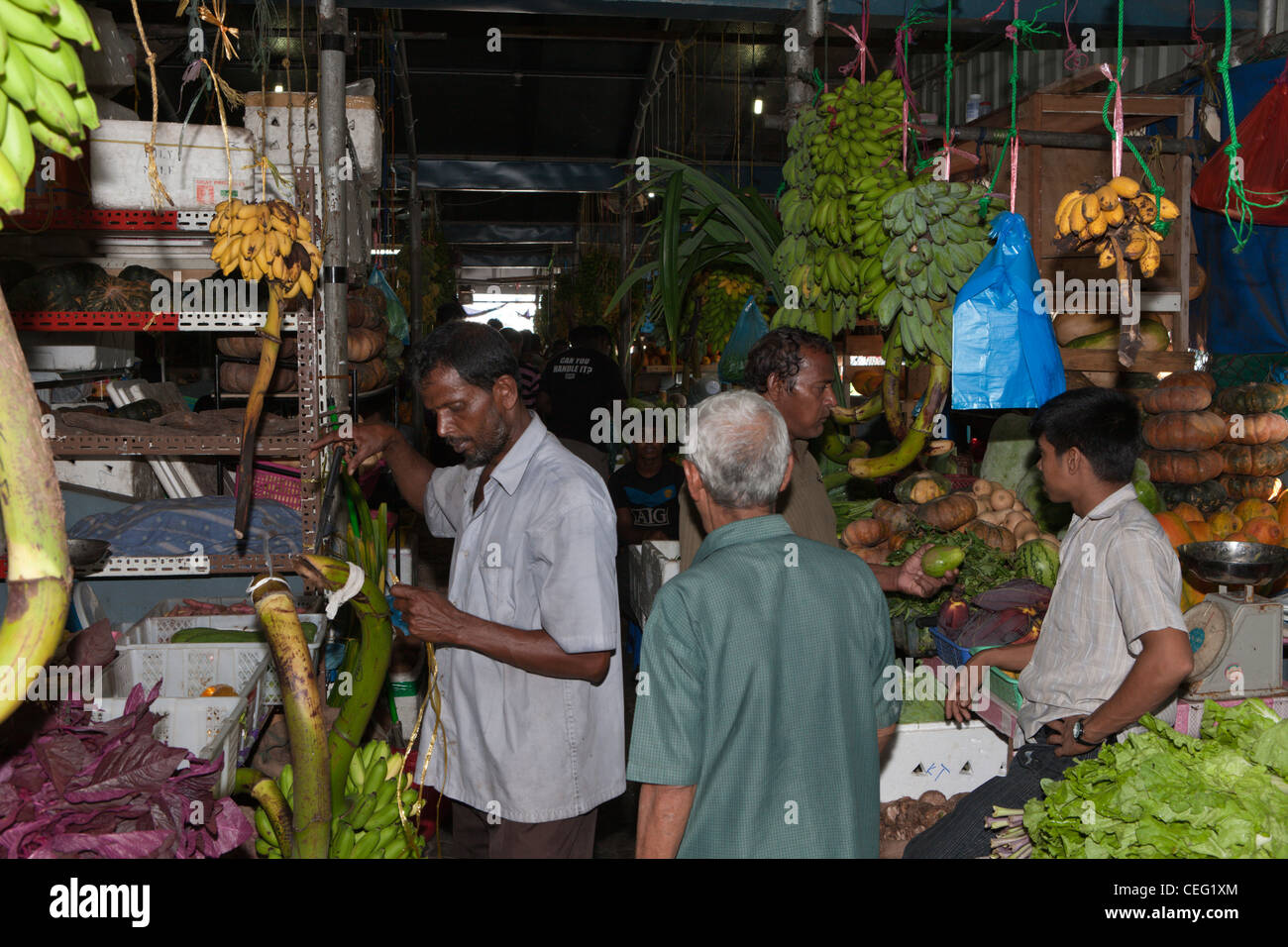 Mercato della frutta del maschio, Oceano Indiano, Maldive Foto Stock