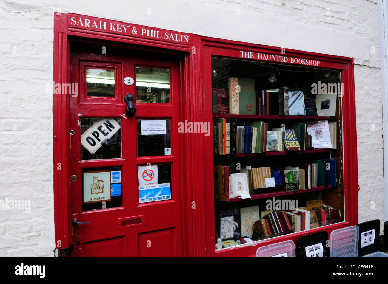 La Haunted Bookshop, St Edward's passaggio, Cambridge, Inghilterra, Regno Unito Foto Stock