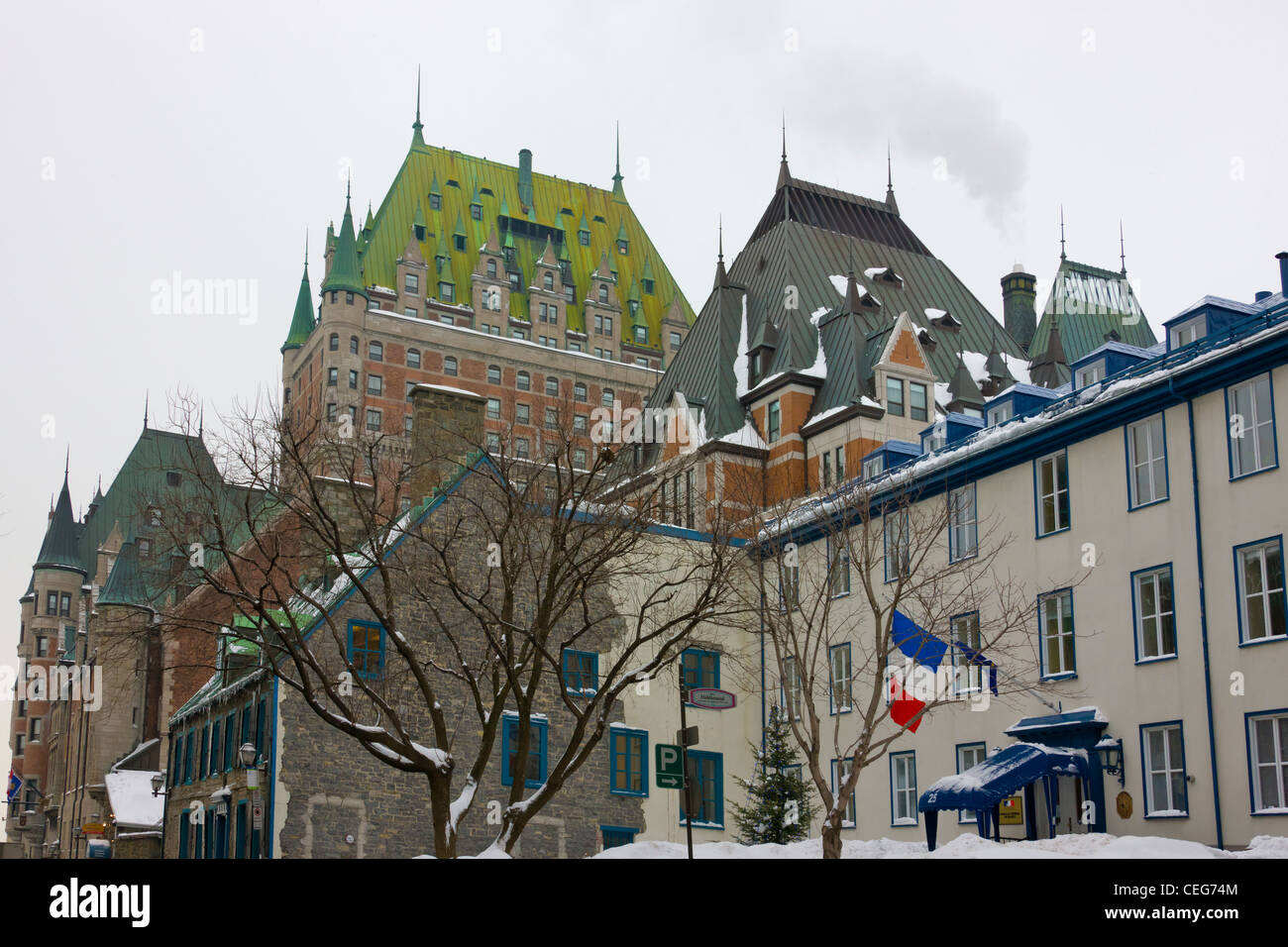 Il Fairmont Le Chateau Frontenac, Quebec City (Patrimonio Mondiale dell'UNESCO), Canada Foto Stock