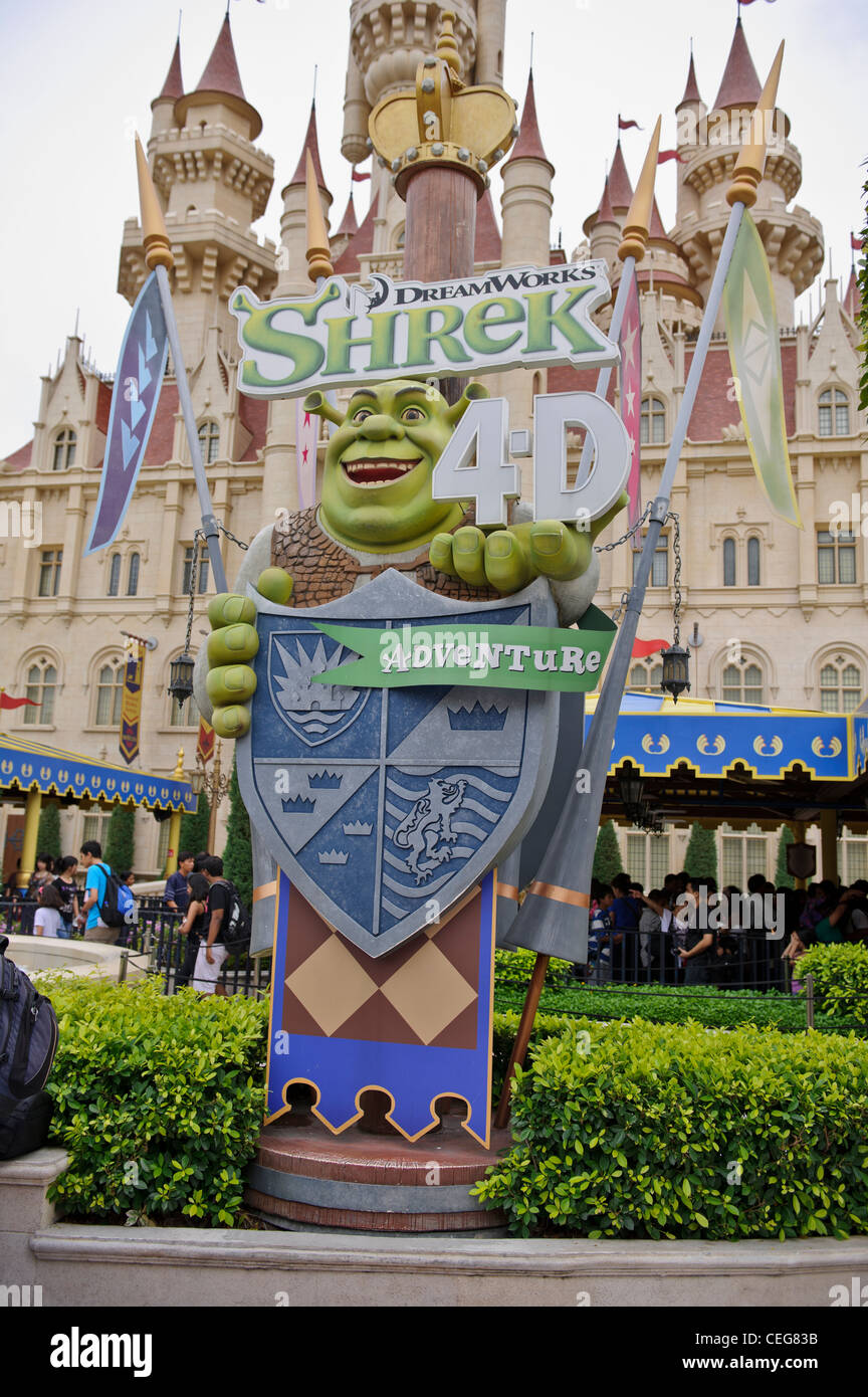 Il castello di Shrek, Universal Studios, Singapore Foto Stock