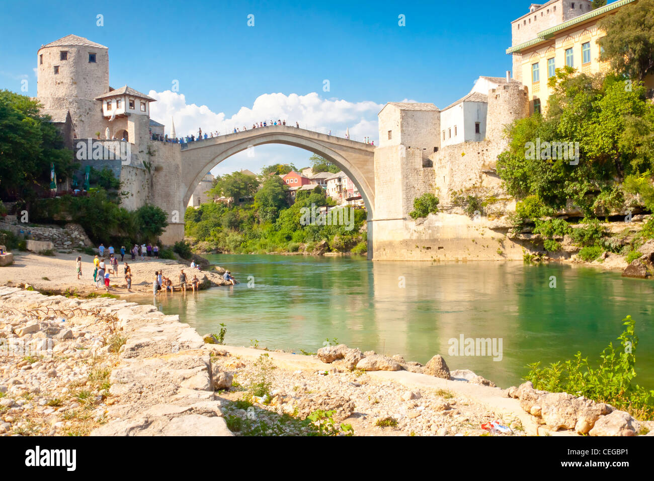 Mostar - UNESCO città in Bosnia Erzegovina e nei Balcani. Foto Stock