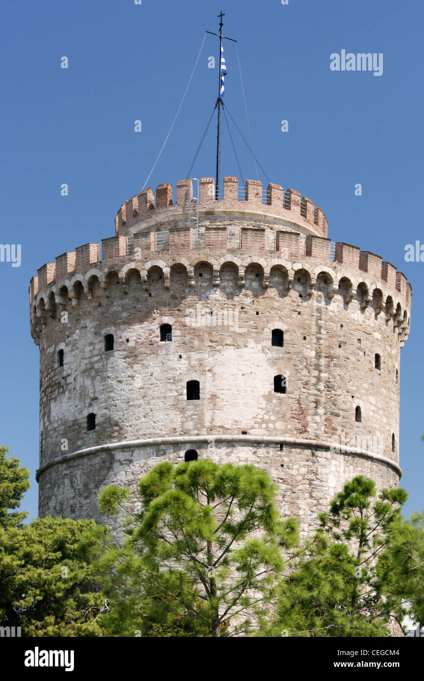 La Torre Bianca di Salonicco. Foto Stock