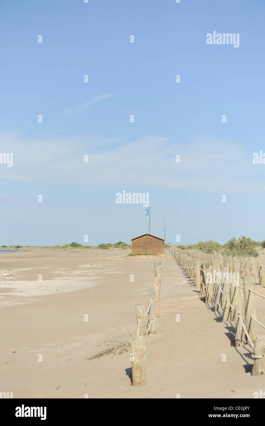 Spiaggia sabbiosa a Riumar, Deltebre, Spagna Foto Stock