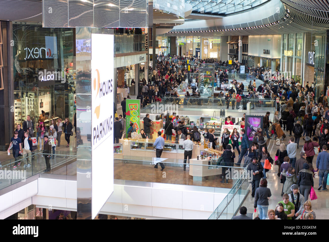 Westfield Stratford City Shopping Centre - Stratford - Londra Foto Stock