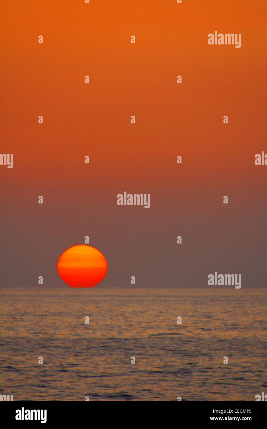 Hawaii arancione tramonto arte astratta Foto Stock