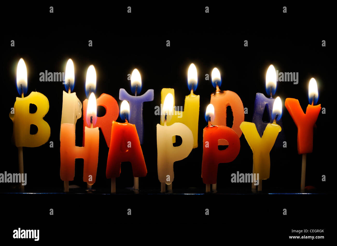 Buon compleanno candele Foto Stock