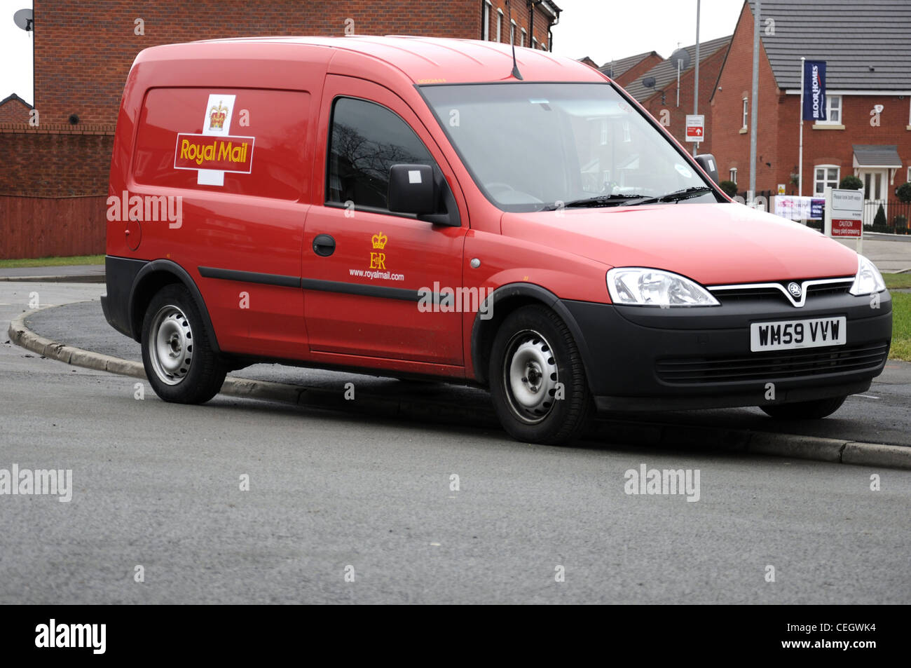 Red Royal Mail Vauxhall van Foto Stock