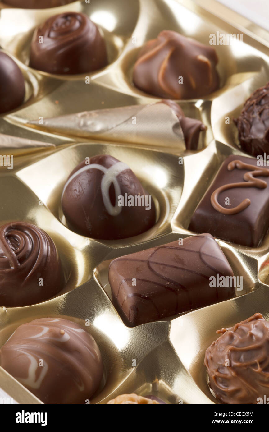 Scatola di Cioccolatini Foto Stock