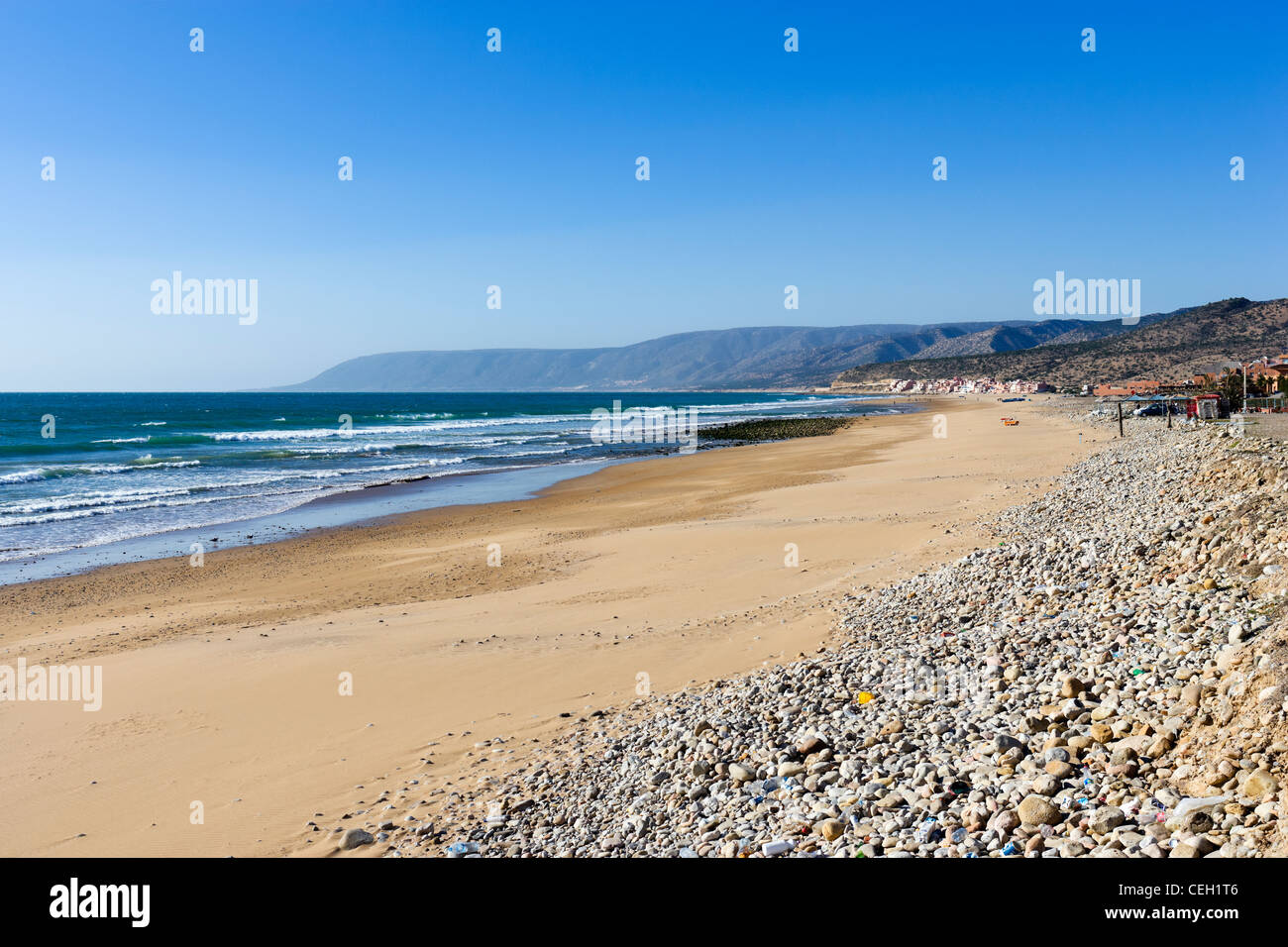 Paradise Plage a Imi Ouaddar a nord di Taghazout ed Agadir, Marocco, Africa del Nord Foto Stock