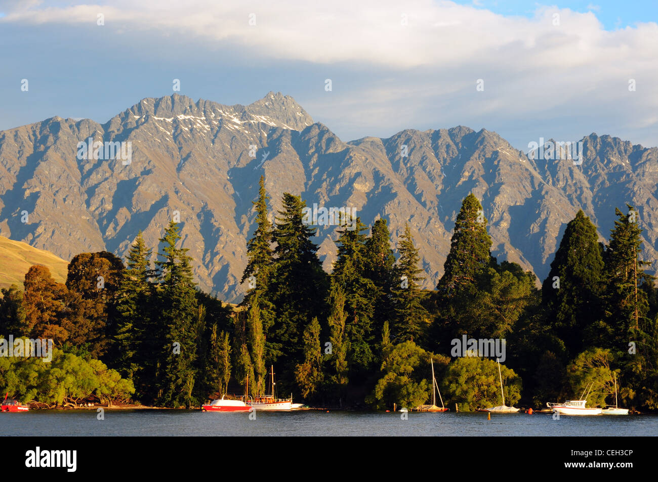 Il Remarkables Mountains vicino a Queenstown in Nuova Zelanda Foto Stock