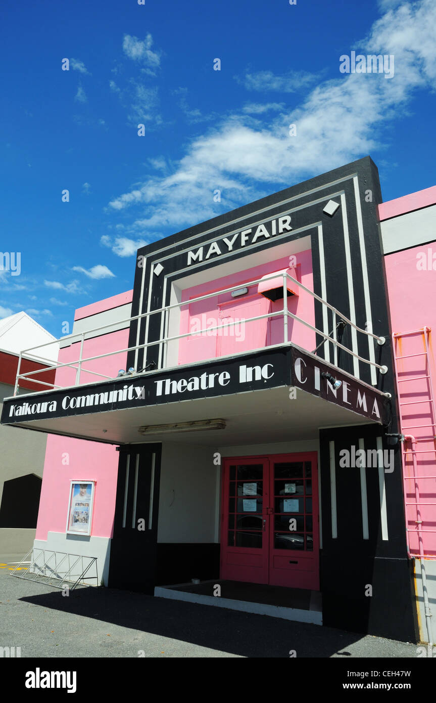 Un art deco cinema di Kaikoura Nuova Zelanda Foto Stock