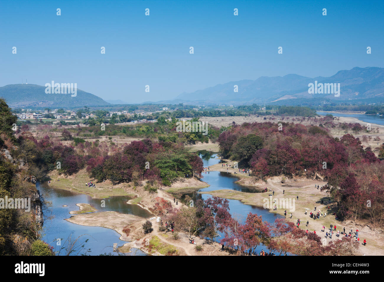 Cina Guilin geografia fisica Regione di Guangxi bellezza in natura maple leaf travel SCENIC Foto Stock