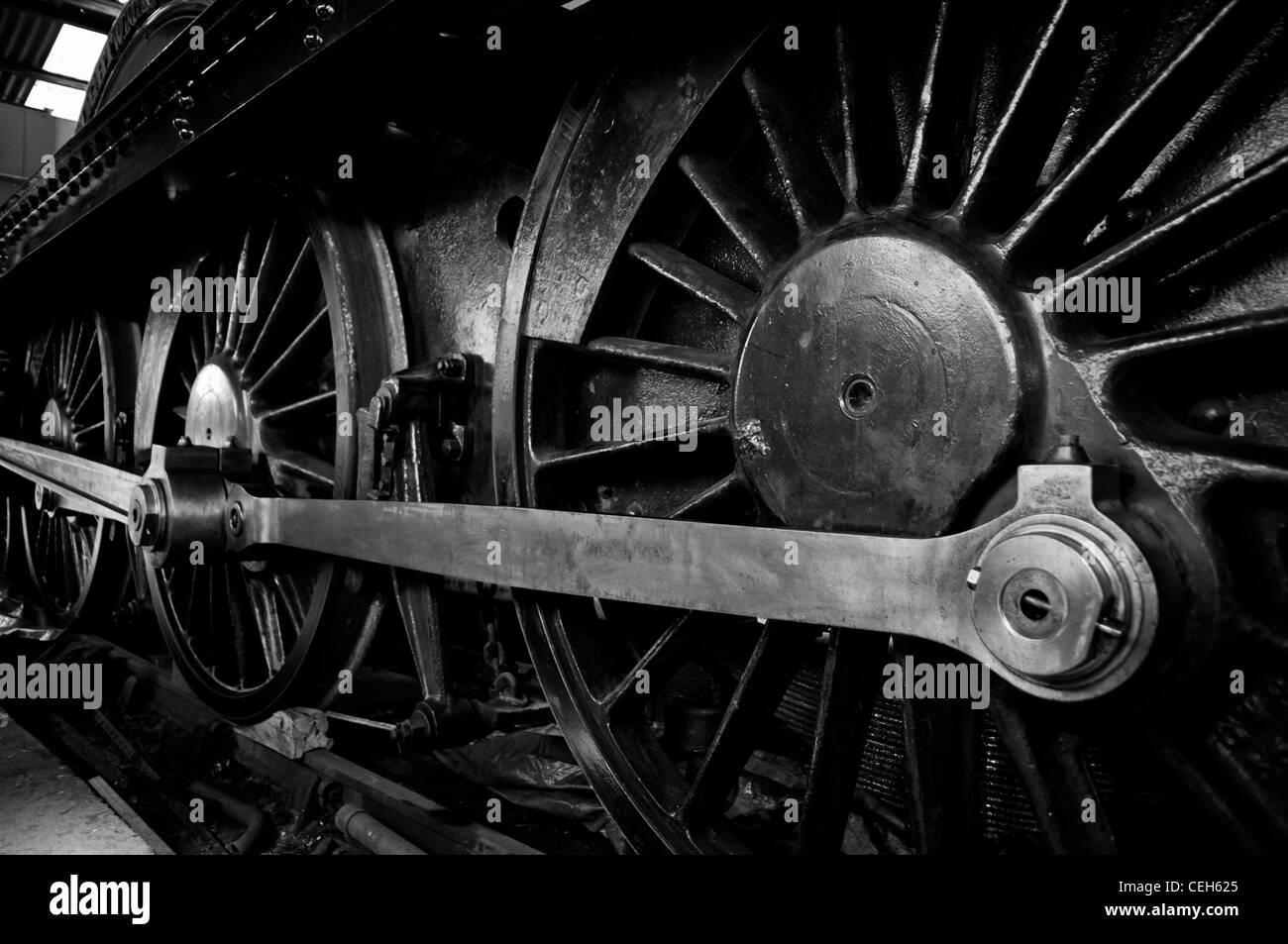 Asta di accoppiamento sul patrimonio treno a vapore Foto Stock